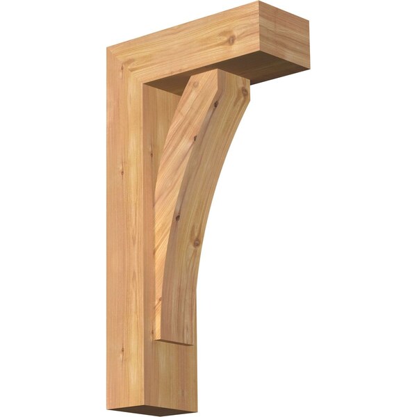 Ekena Millwork Thorton Block Smooth Bracket w/ Offset Brace, Western Red Cedar, 5 1/2"W x 14"D x 26"H BKT0604X14X26THR05SWR - main